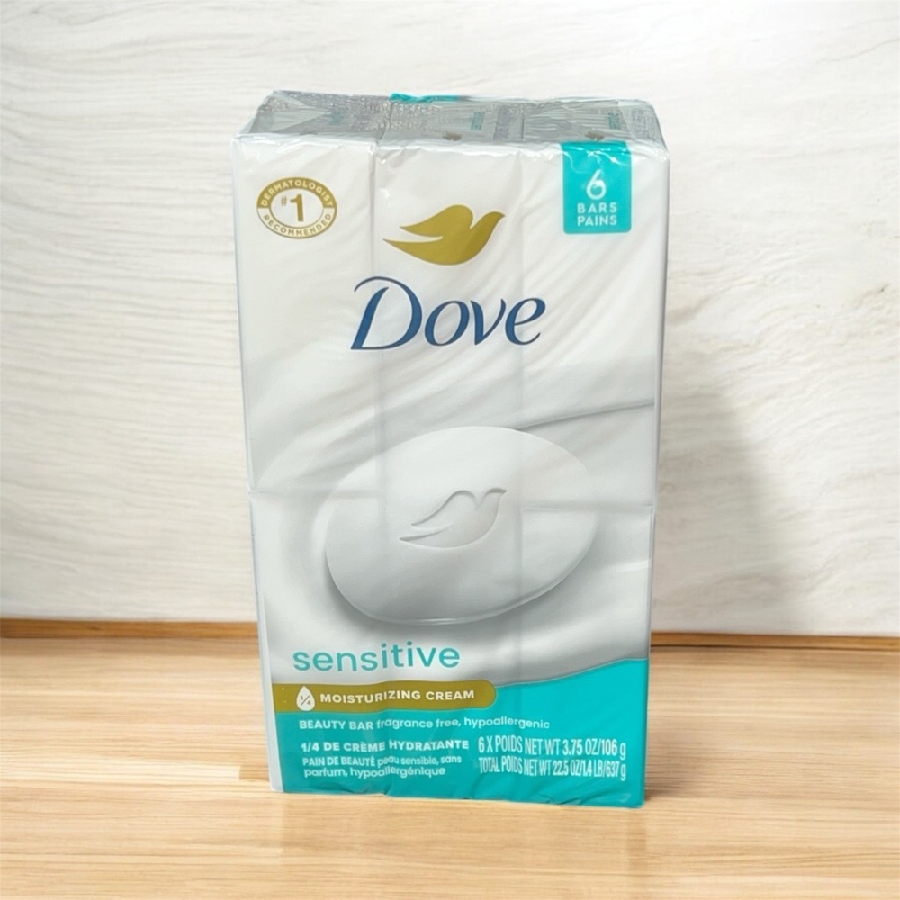 Dove Sensitive Moisturizing Cream Bar - White 6 bars